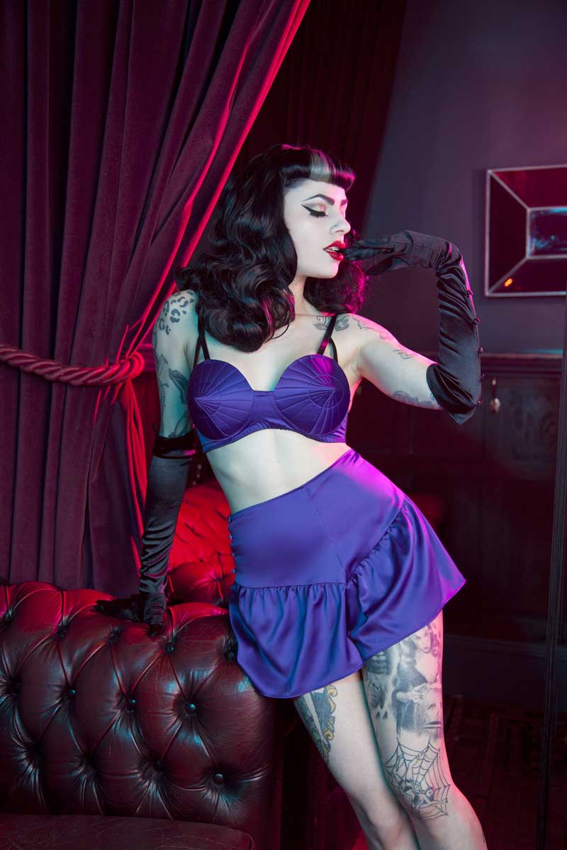 Cerise Pink French Knickers in Satin, Bettie Page