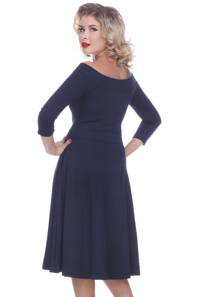 Lucy Dress (Navy) | Bettie Page
